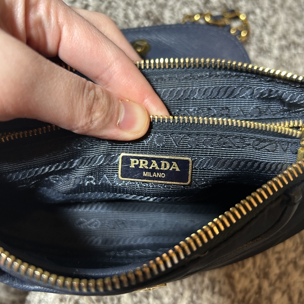 Prada Navy Blue Chain Crossbody Bag - Picture 12 of 15